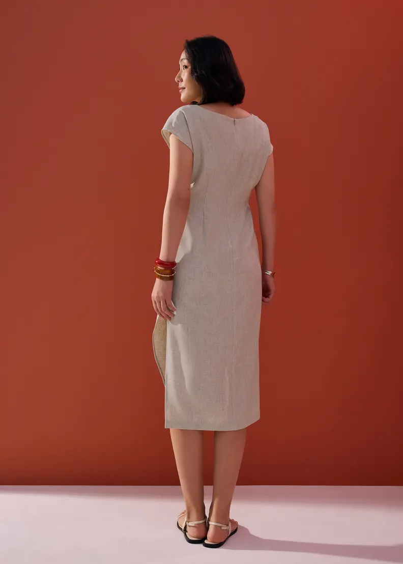Love, Bonito Love Bonito Hansa Boat Neck Column Drape Midaxi Dress - Photo 4