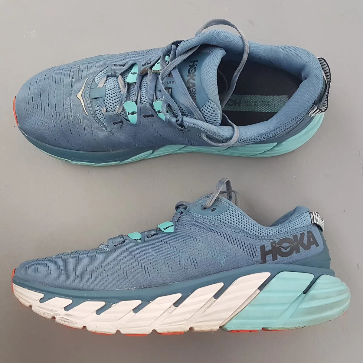 HOKKA Original HOKA Designer Sneakers, GAVIOTA 3 Model, Cool Teal Blue Running Shoes Cosmopolitan, HOKA ONE ONE, France, US12D, UK 11.5, EUR 46 2/3, JP 30, Timeless Appeal, Urban Style, Pop Culture, Geek, Sophistication, Streetwise - Photo 4
