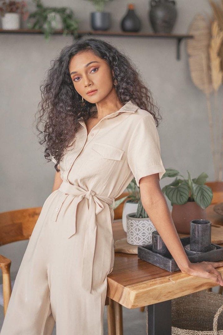 Lovet cameron safari utility jumpsuit (sand) in Size XS