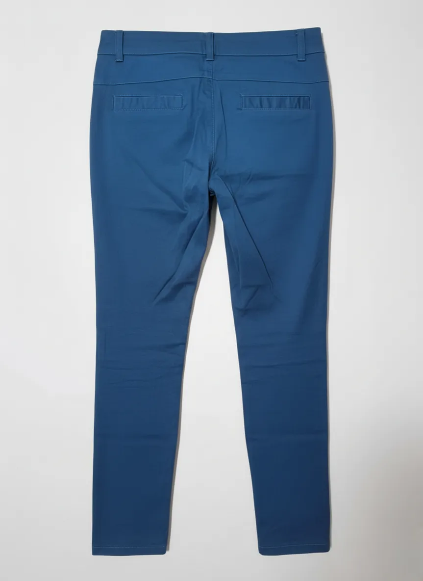 Double Index Double Index Women Teal Straight Cut Slim Fit Casual Office Work Wear Long Pants Bottom - Photo 2