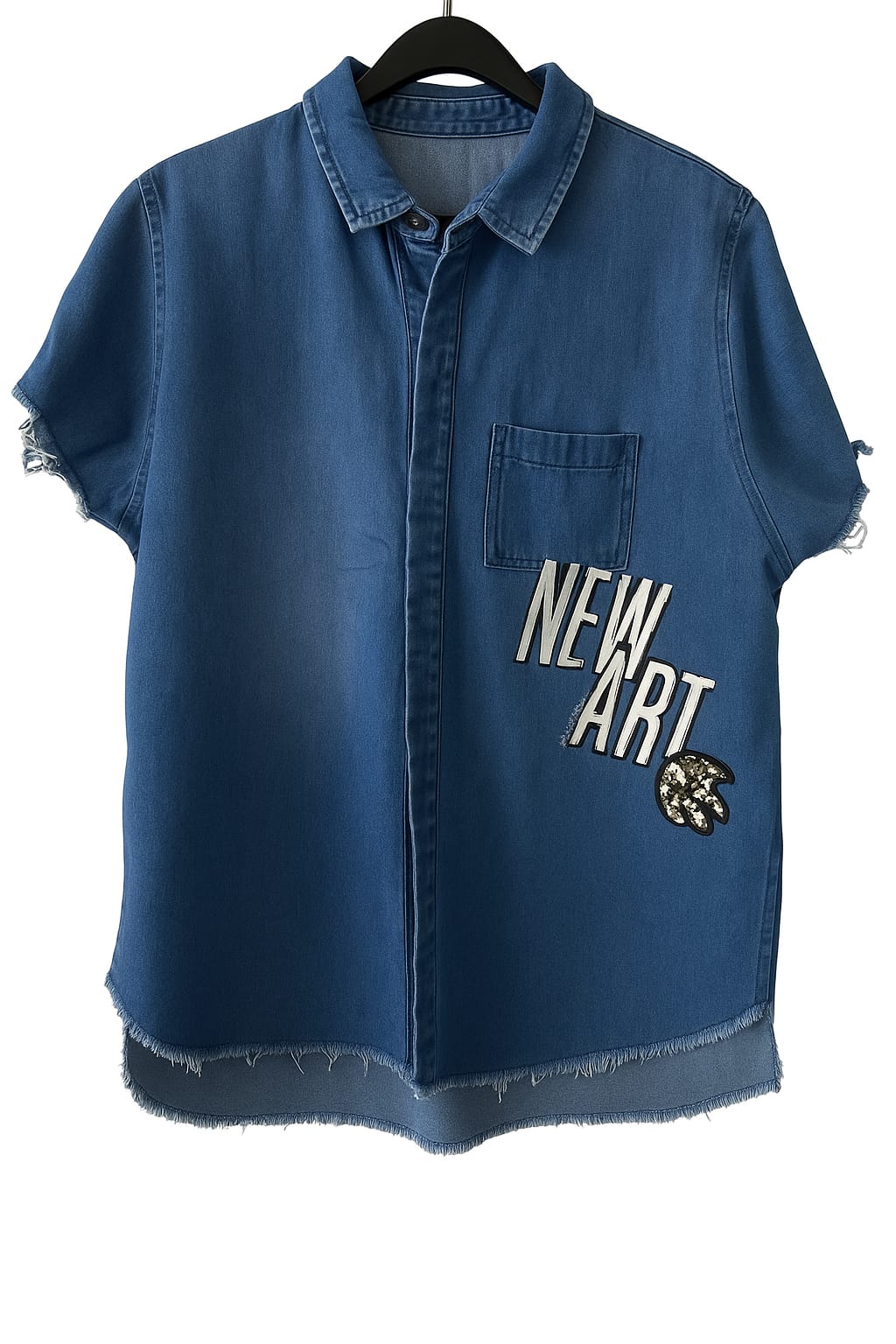 ZARA Denim Short-Sleeved Button Down Jacket (M)