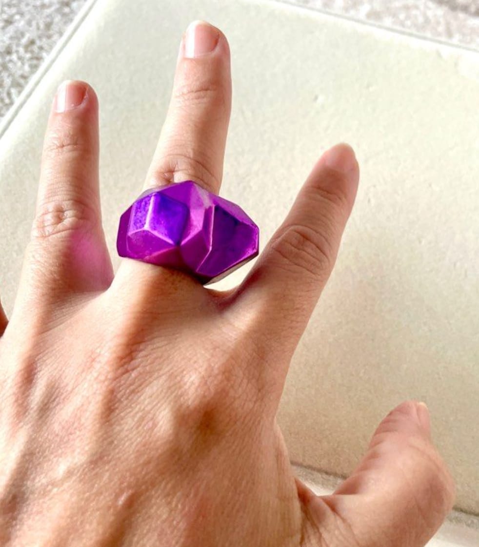 Bold Purple Geometric DIESEL ring