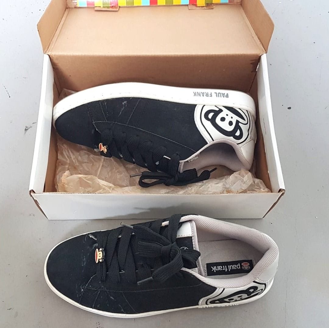 Paul Frank Original PAUL FRANK Designer Sneakers, Cool Black Gray Shoes, Cosmopolitan, Continental, US 10, UK 9, EU 44, JP 270, Trendy MONKEY Logo, Sleek Model, Sophistication, Timeless Appeal, Streetwise, Pop Culture, Hip Hop, Rock Star, Cult Street Fashion - Photo 9