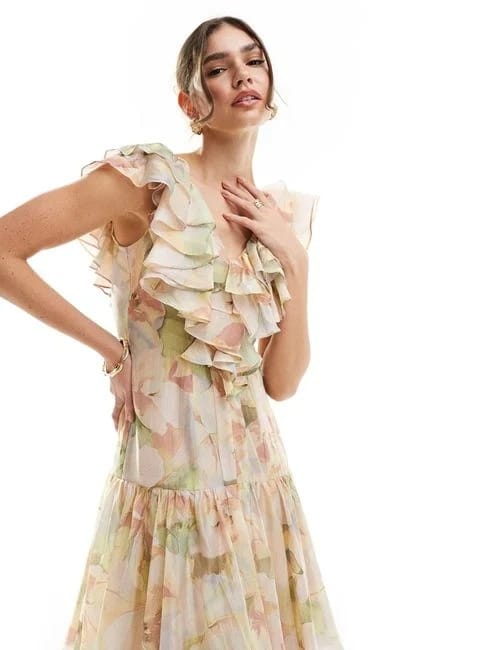 &other stories &Other Stories tiered maxi dress with ruffle details