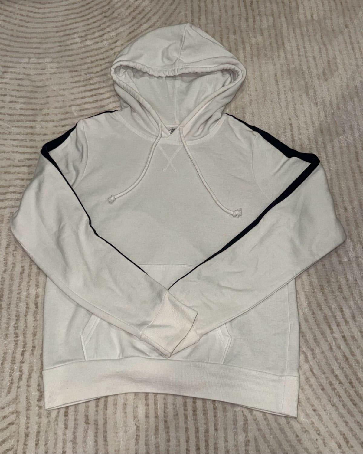 Chill White Hoodie with Black Stripes