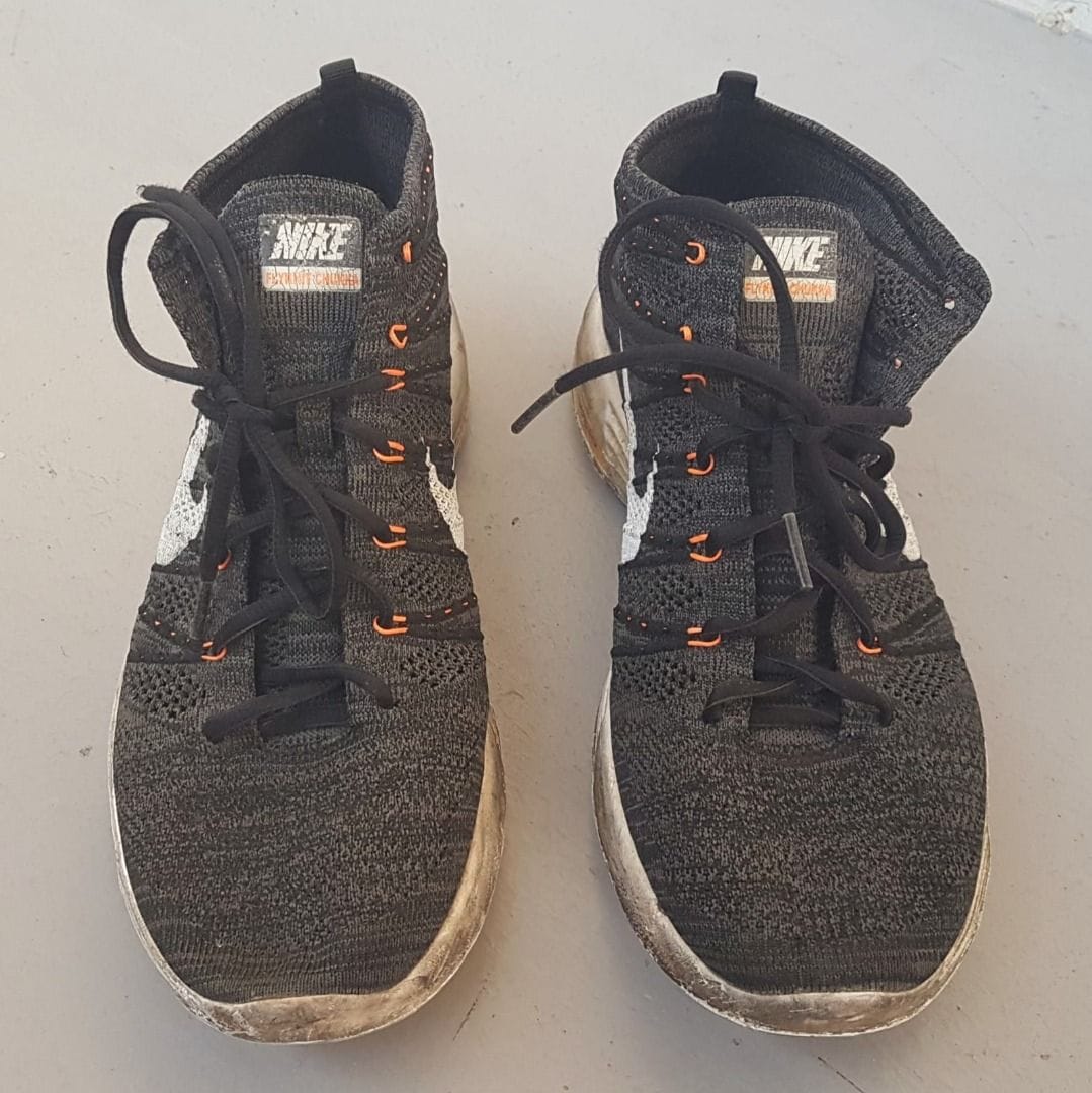 Nike Lunar Flyknit Chukka Sneakers - Black & White, Size US 10.5