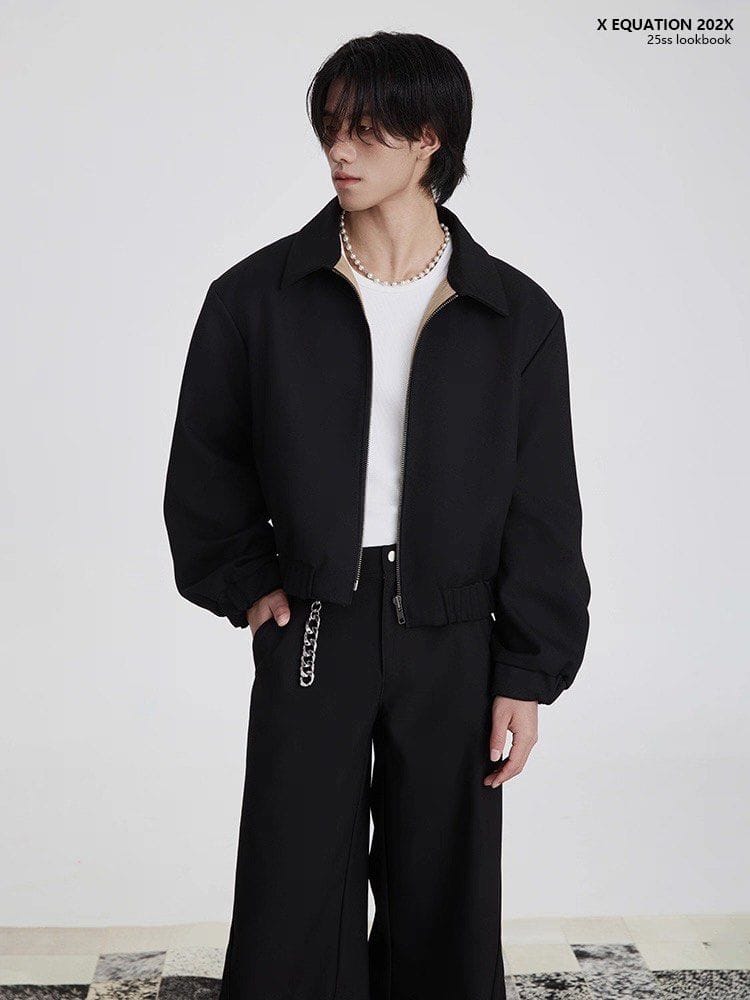 Xequation Wool Blend Short Wide Tencel Lining Curved Deconstructed Detachable Shoulder Pads Jacket - Photo 2