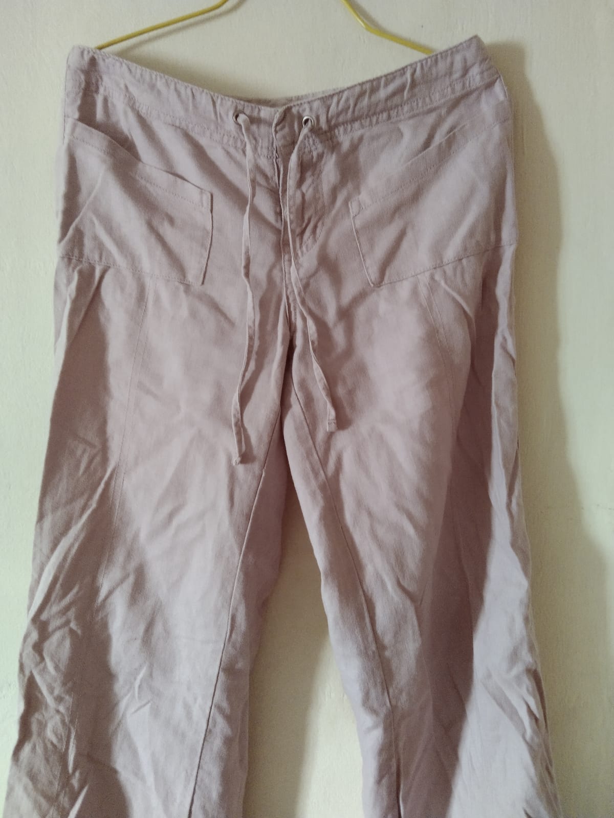 Casual Light Pink Drawstring Pants