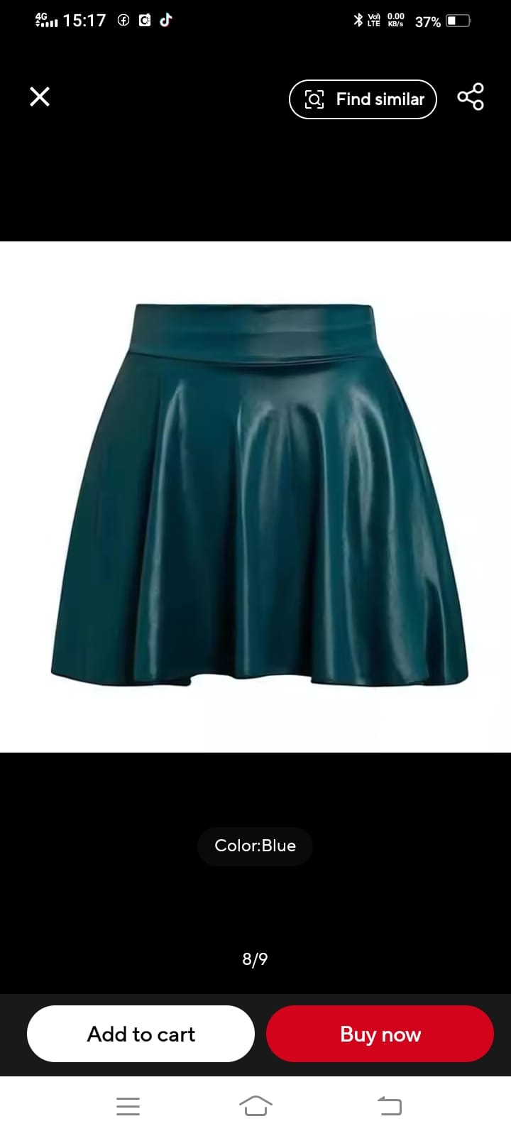 Glossy Teal Skater Skirt