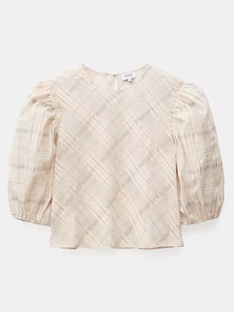 & Other Stories - Plaid Puff Sleeve Blouse