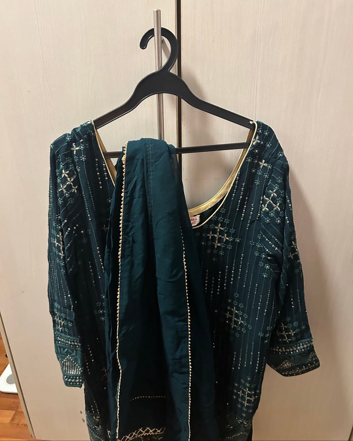 Elegant Dark Green Embroidered Kurta Set