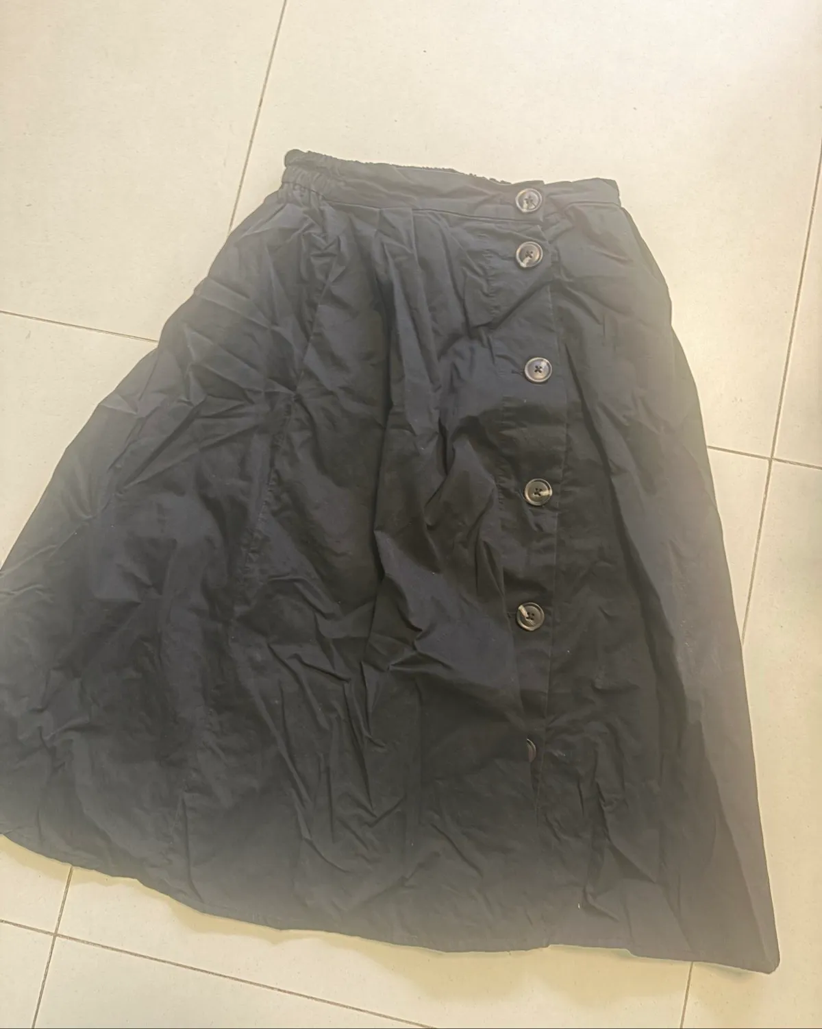 PDI Classic Black Button-Up Skirt