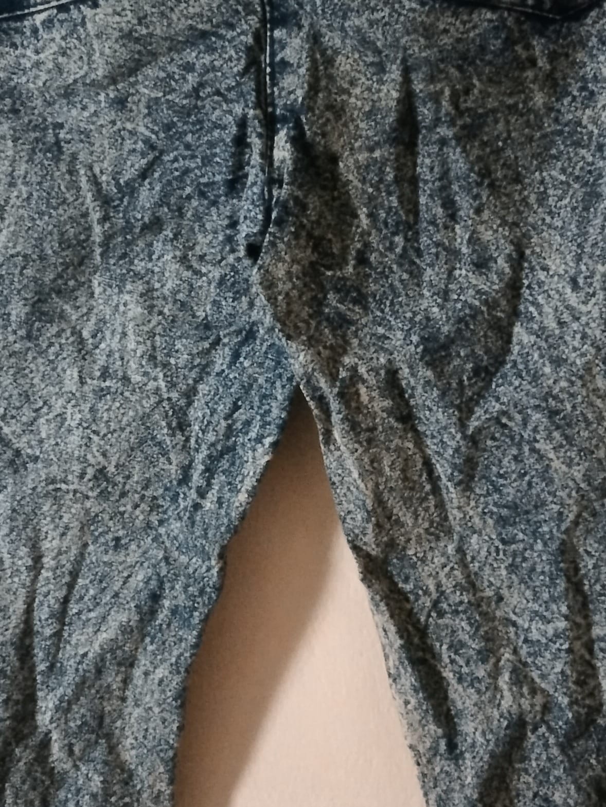 Acid Wash Denim Jogger Pants - Photo 2