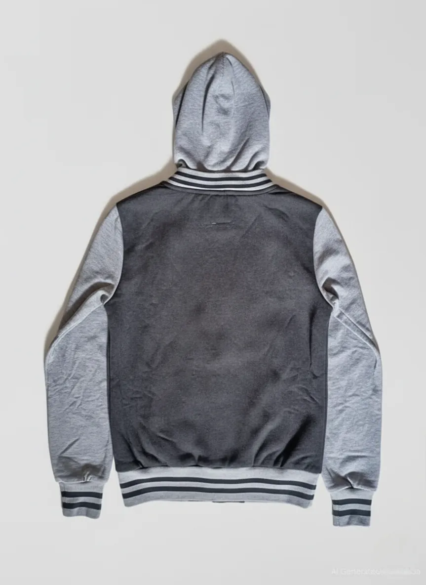NA Grey Hoodie Jacket Button Outerwear Winter Alcott Unisex - Photo 2