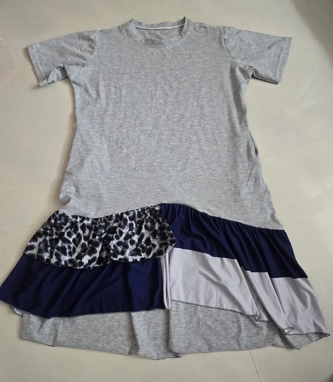 Trendy Patchwork Ruffle Dress