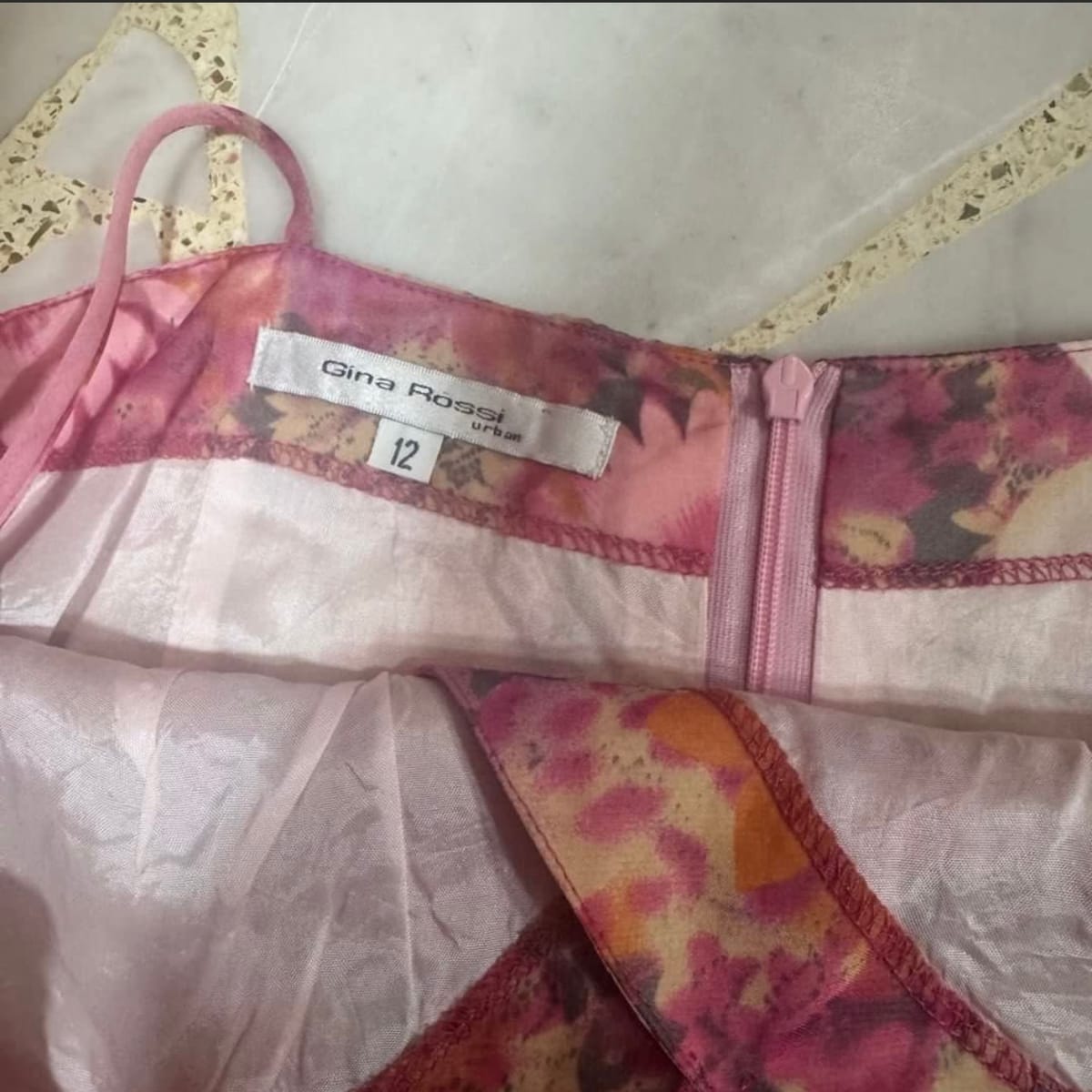 Gina Rossi Y2K Pink Floral Spaghetti Strap Dress - Gina Rossi - Photo 3