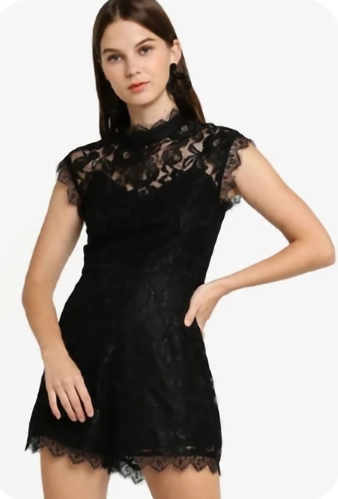 Chic Black Lace Playsuit/Romper