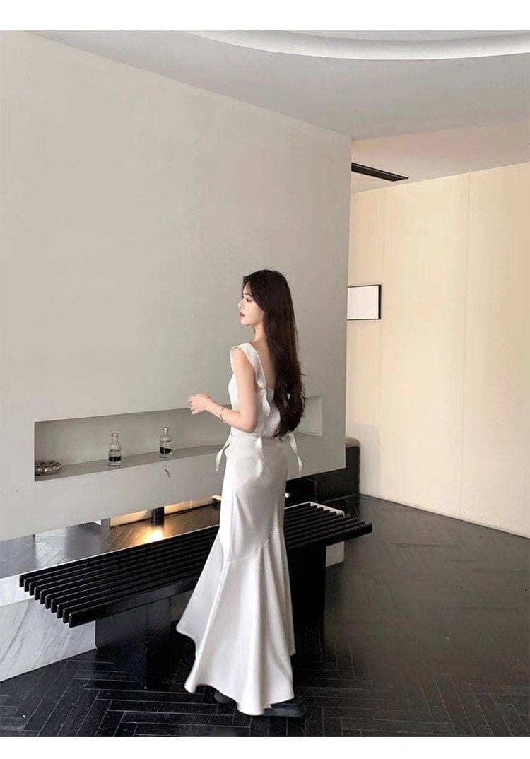 Butyou White Satin Fishtail Dress - Elegant Vibes ✨ - Photo 4