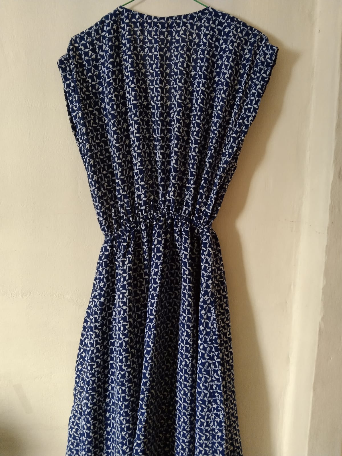 Flowy Printed Navy Dress