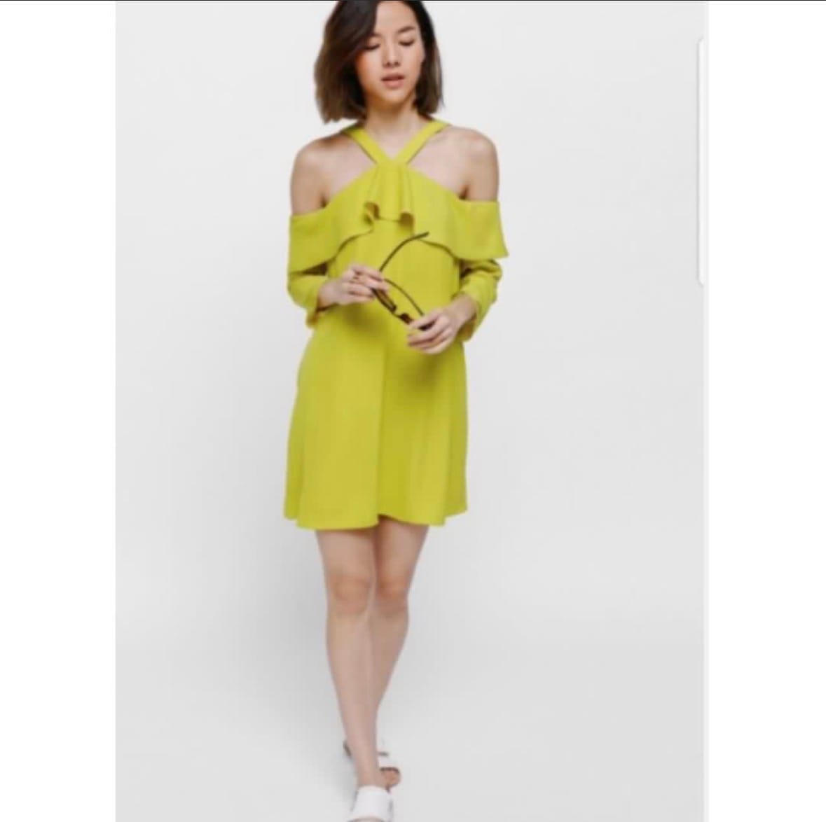Love, Bonito Love Bonito Lime Off-Shoulder Dress XS - Photo 2