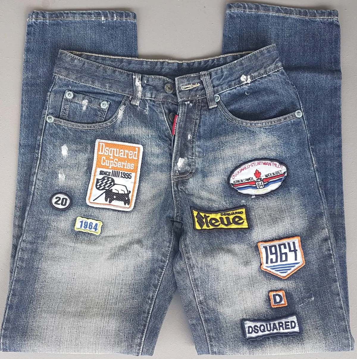 Dsquared² Retro Dsquared² Denim Jeans, Made in ITALY, Exquisite D2 Bootcut Jeans, Dsquared² Patchwork, Size 30 Bottoms, Haute Couture, New with Tag, Cosmopolitan, Designer Wear, Sophistication, Vintage Pants, Timeless Classic, Luxury Living, Cult Street Fashion
