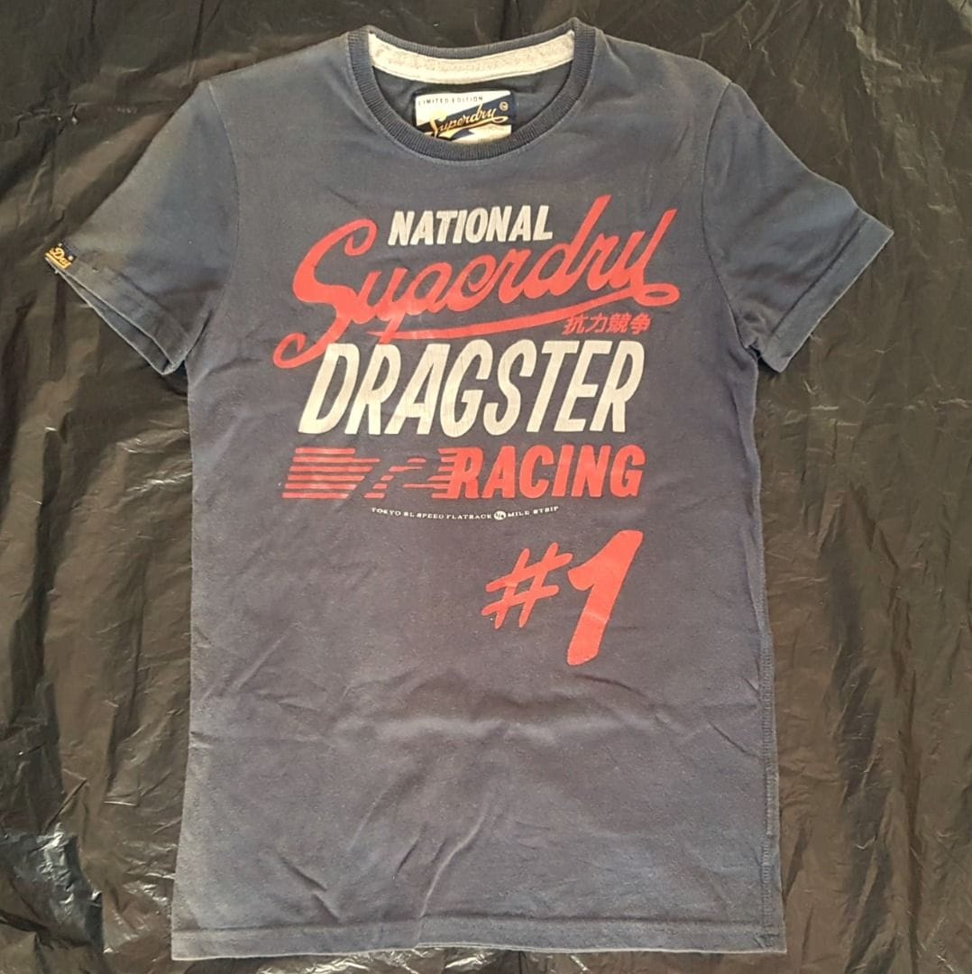 Superdry Retro SUPERDRY Designer T-Shirt, Limited Edition SUPERDRY, Vintage Goods, Reworked Classics, Cool Grey Tee, Original Superdry, LONDON, UK, Cosmopolitan, DRAGSTER Racing #1 Model, Number 72 at Back, Sophistication Streetwise, Pop Culture - Photo 6