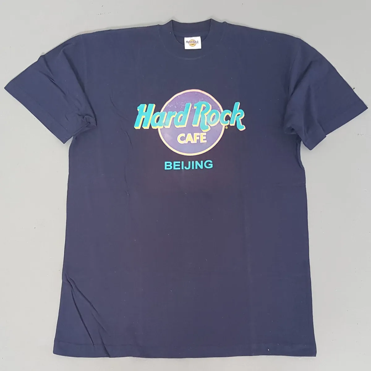 Original Hard Rock Cafe BEIJING "Save the Planet" T-Shirt, Navy Blue Tee, LARGE Crewneck Top, Vintage Hard Rock Graphic Shirt, Cosmopolitan, Urban Style, Timeless Appeal, Sophistication, Pop Culture, Hip Hop, Rock Star, Cult Street Fashion, Souvenir
