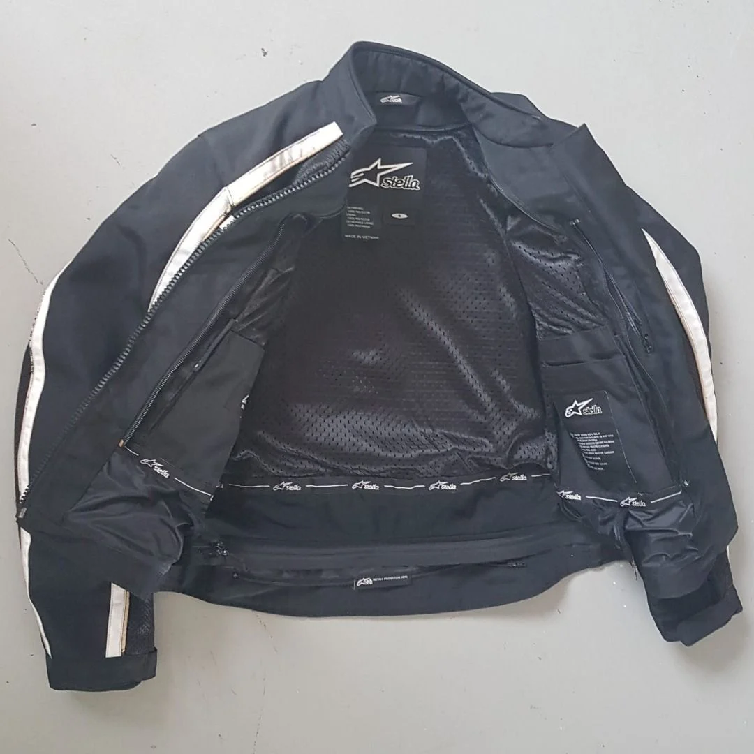 ALPINESTARS Zipper Jacket, STELLA Breeze Air Model, Motorcycle Protective Jacket, Black & White Stripes, Racing Jacket, Biker Jacket - Photo 6