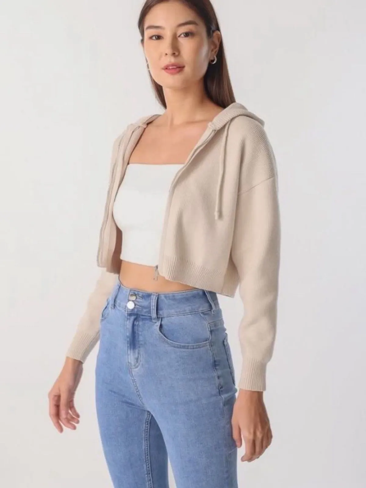 Lovet Ginny Knit Hoodie Biscotti S
