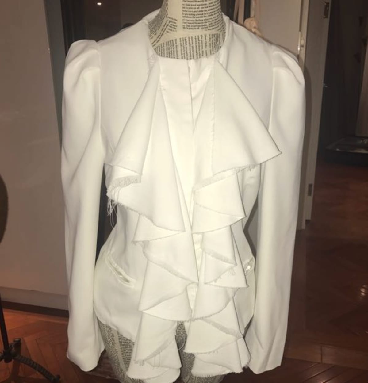 White Frilly Blazer
