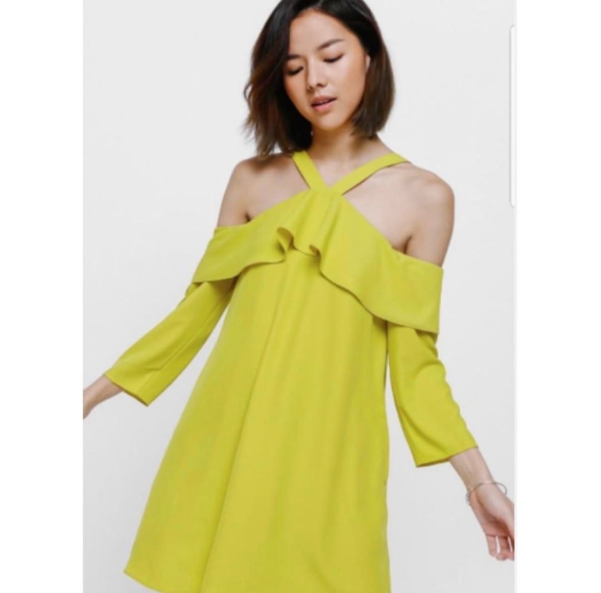 Love Bonito Lime Off-Shoulder Dress XS