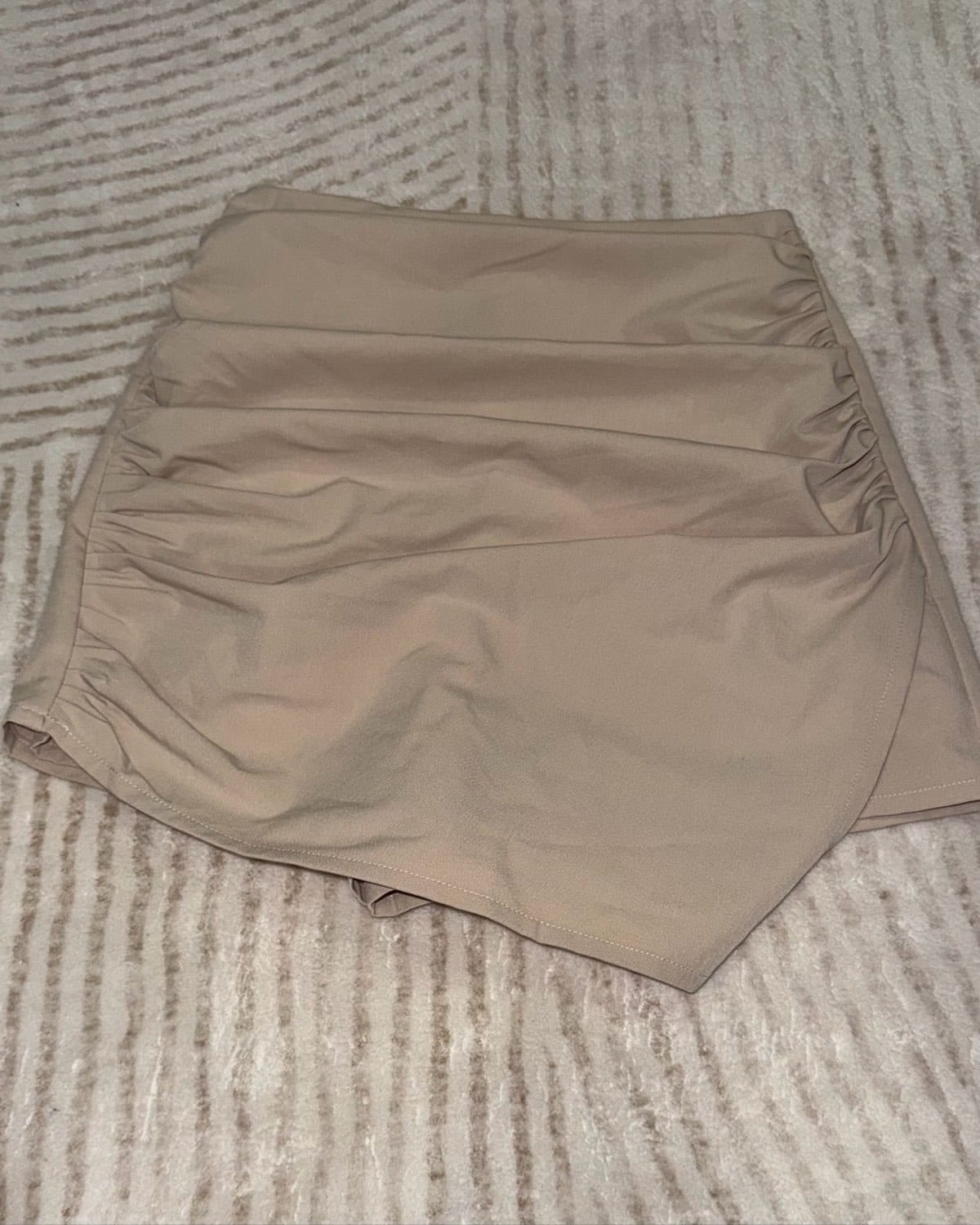 Beige Ruched Skort