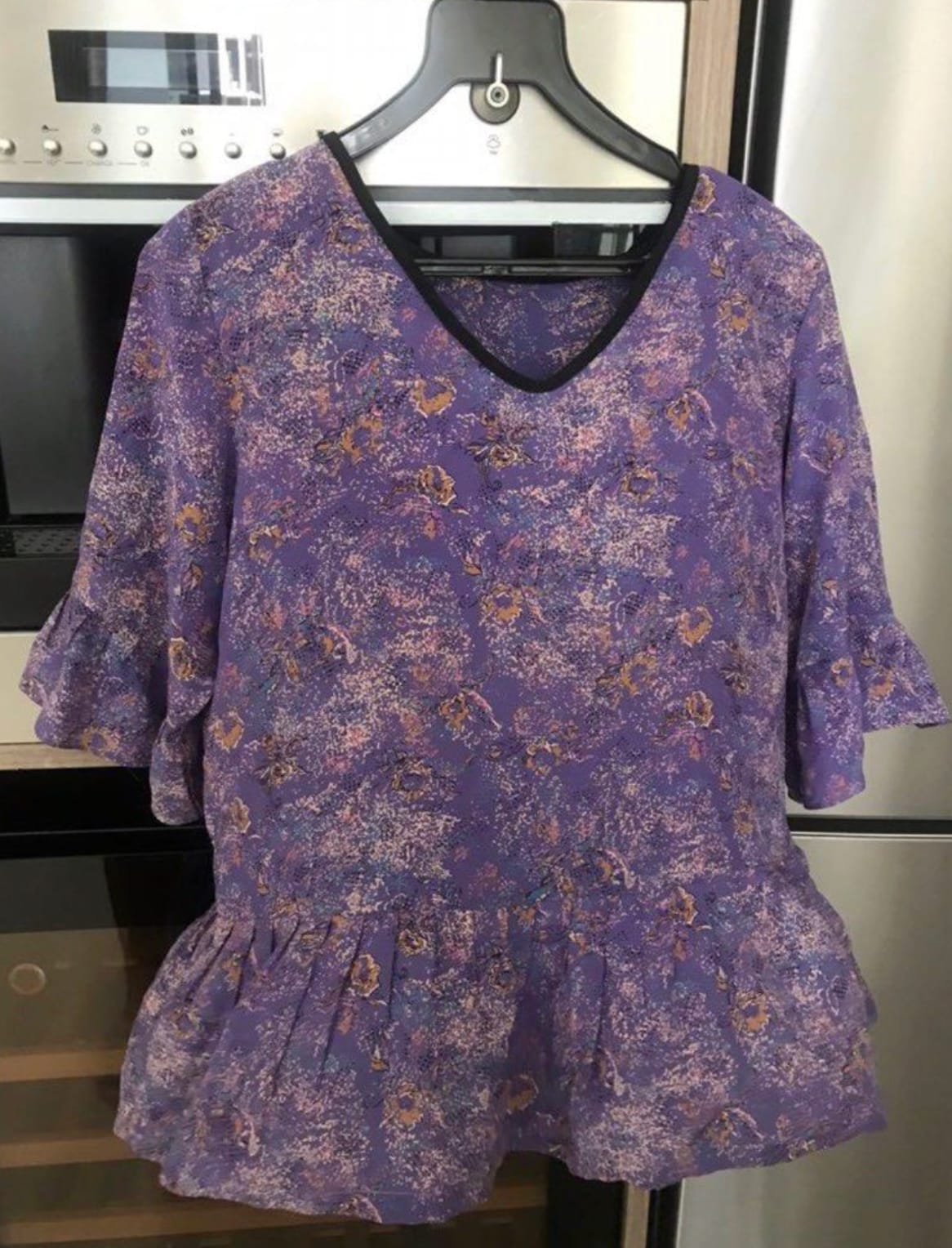 Floral Purple Peplum Blouse