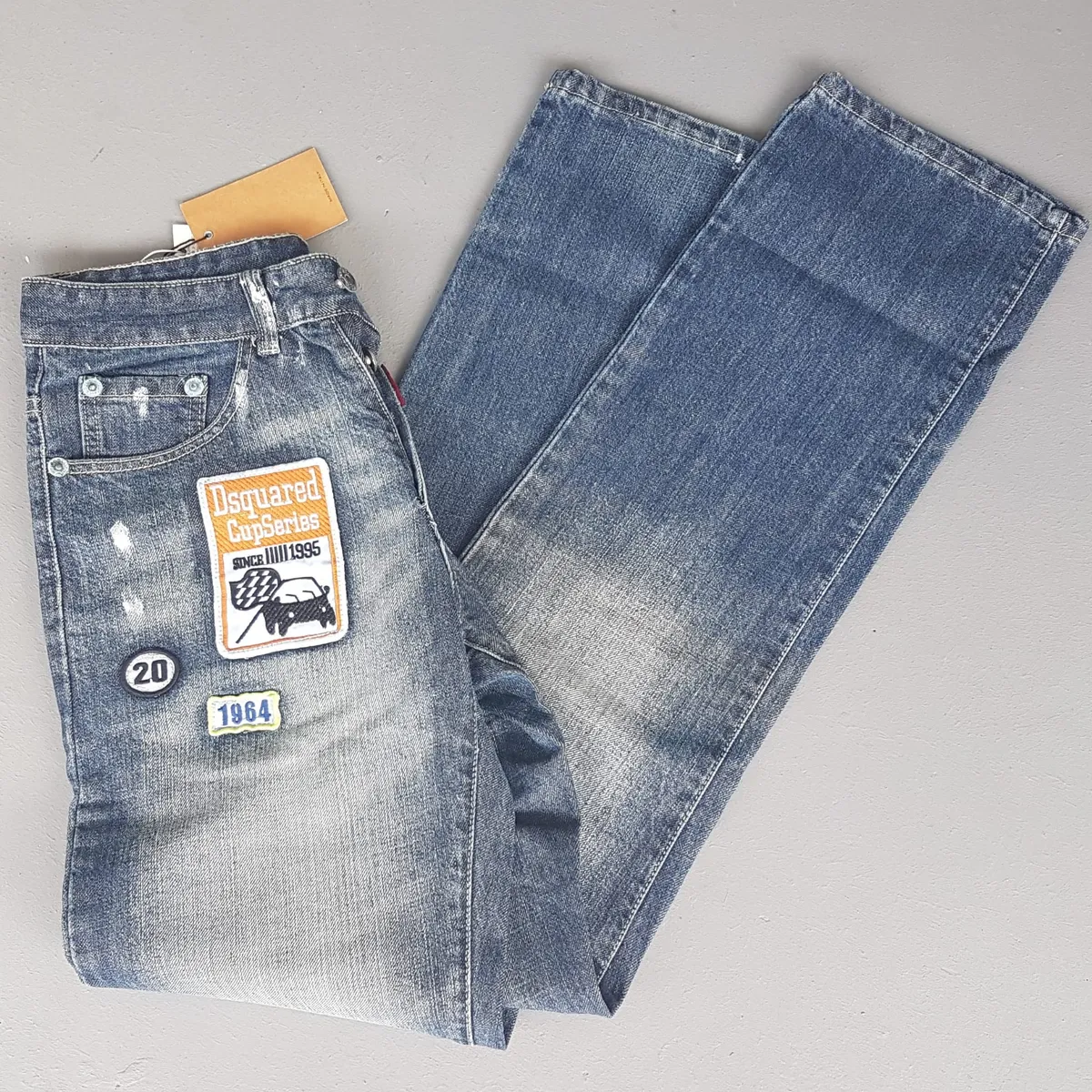 Dsquared² Retro Dsquared² Denim Jeans, Made in ITALY, Exquisite D2 Bootcut Jeans, Dsquared² Patchwork, Size 30 Bottoms, Haute Couture, New with Tag, Cosmopolitan, Designer Wear, Sophistication, Vintage Pants, Timeless Classic, Luxury Living, Cult Street Fashion - Photo 3