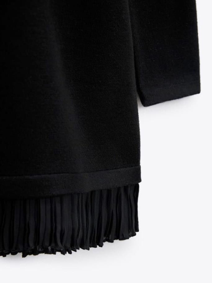 Zara ZARA Black Soft Matching Dress (M) - Photo 8