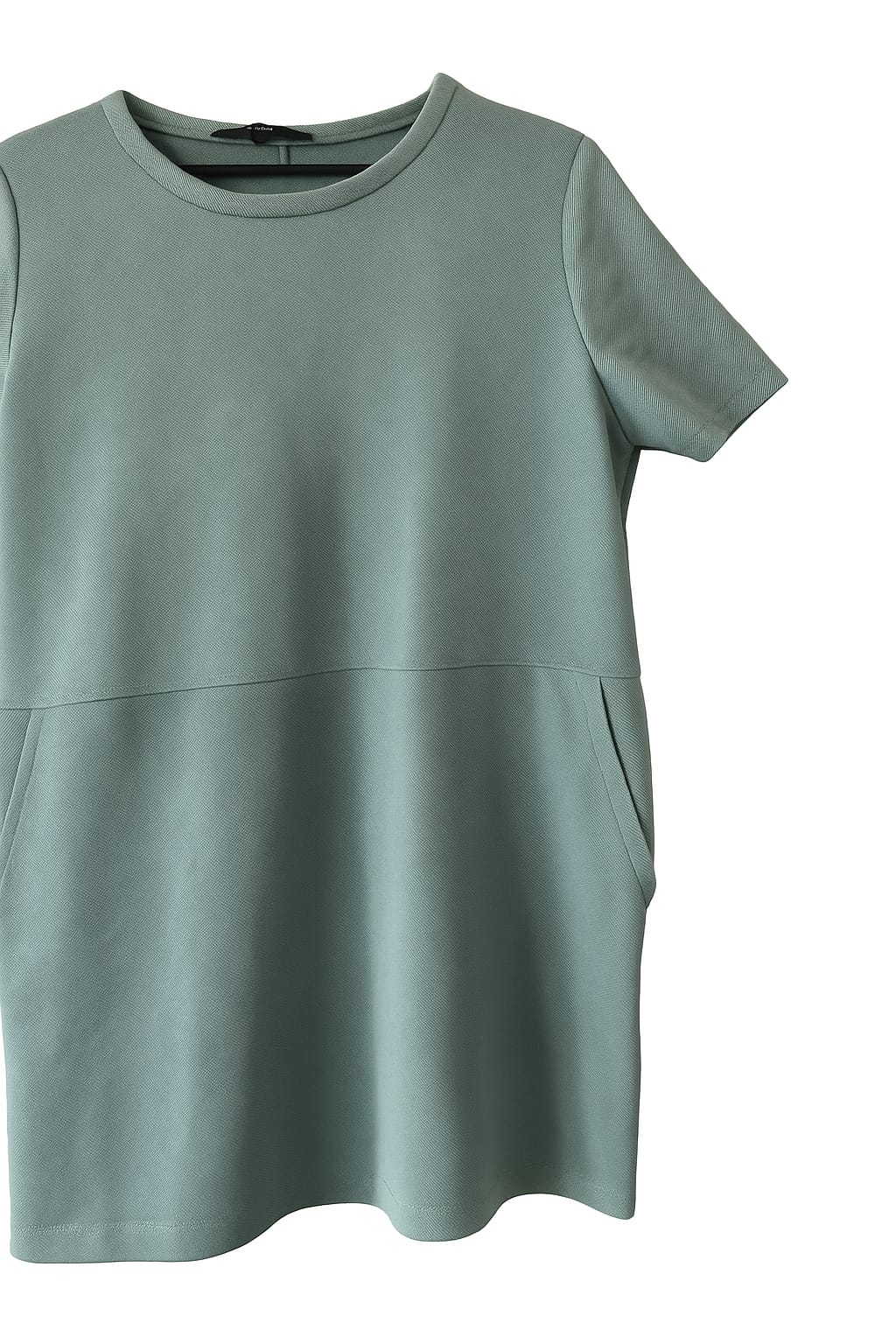 Zara ZARA Turquoise/Peacock Blue Shift Dress With Pockets (M) - Photo 3