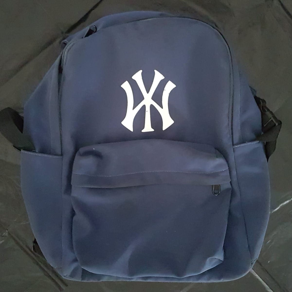 NY Premium Navy Blue Backpack, Cosmopolitan Rucksack, White Logo Model, Cool Haversack, Travel Pack, Continental, Sleek Design, Laptop Bag, Inspirational, Sophistication, Urban Style, Streetwise, Roadster, Timeless Appeal, Pop Culture, Cult Street Fashion - Photo 4