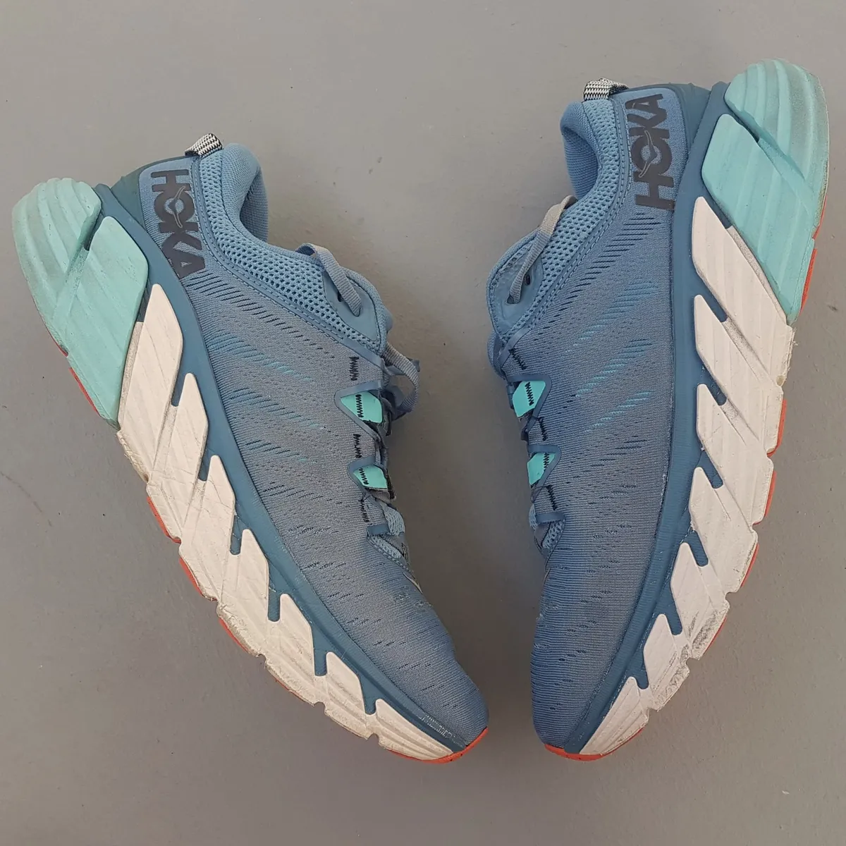 HOKA Original HOKA Running Shoes, GAVIOTA 3 Model, Teal Blue Sneakers, US12D, UK 11.5, EUR 462/3, JP 30, Cool Chunky Design, Cosmopolitan, Pop Culture, Hip Hop, Rock Star, Sophistication, Cult Street Fashion, Luxury Lifestyle - Photo 3