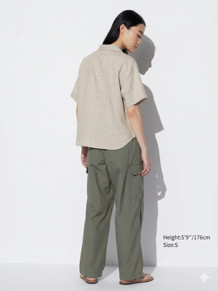 Uniqlo Uniqlo Linen Blend Short Sleeve Shirt - Beige - Photo 2