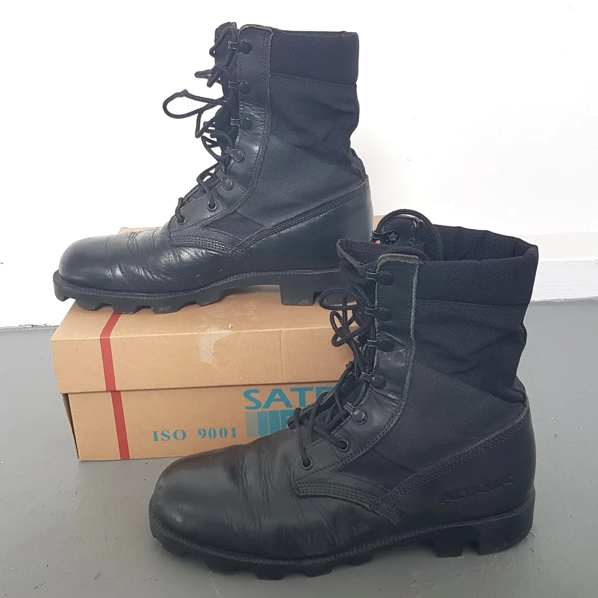 ALTAMA Original ALTAMA Combat Boots, Black Leather Shoes, US 9, UK 8, EU 42, Retro Military Boots, Vintage Tactical Boots, Cosmopolitan, Cool 8 inches High Design, Sophistication, High Performance, Durable & Comfortable, Foot Protection, Safety Shoes, Hiking - Photo 9