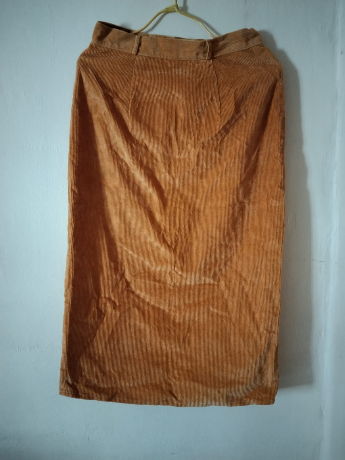 Rust Corduroy Midi Skirt