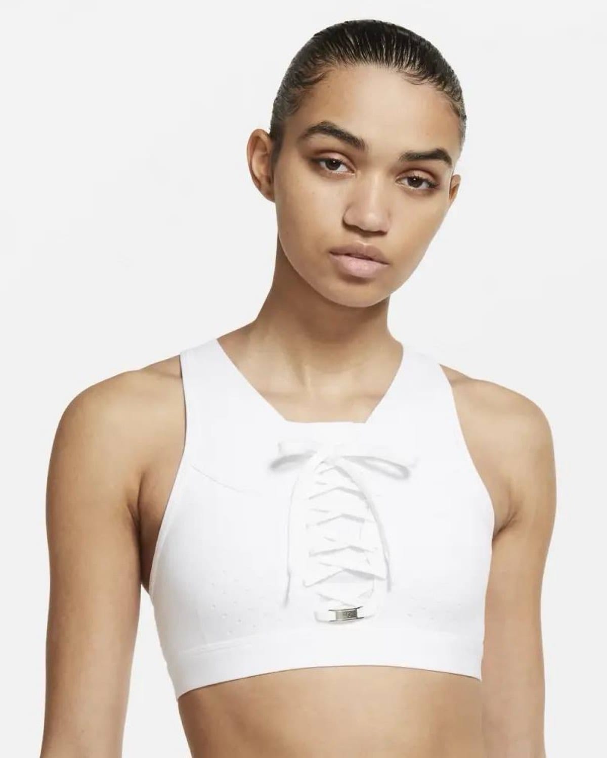 Nike Nike Lace-Up White Sports Top - Photo 2