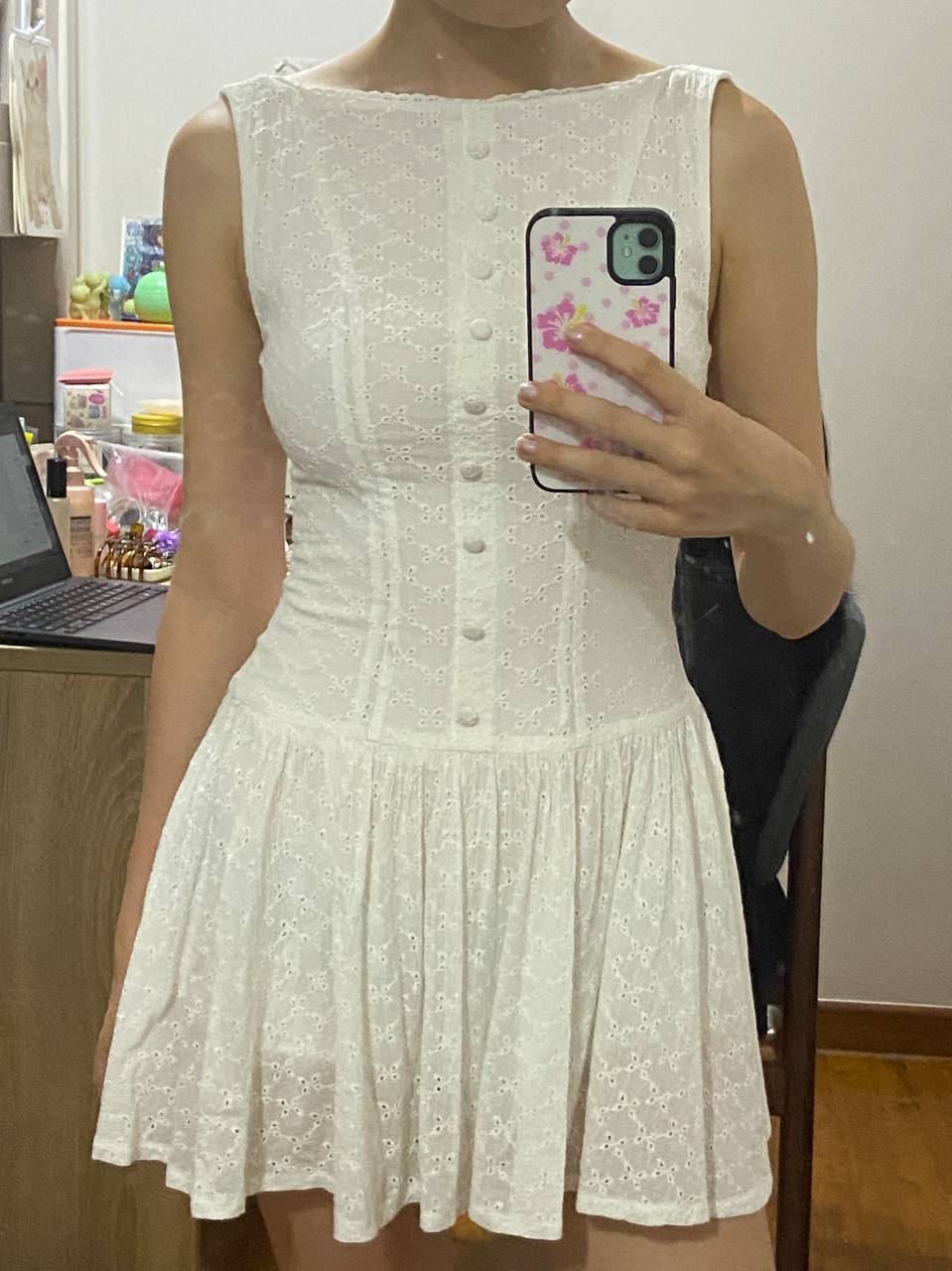 caraclub caraclub eyelet dress 