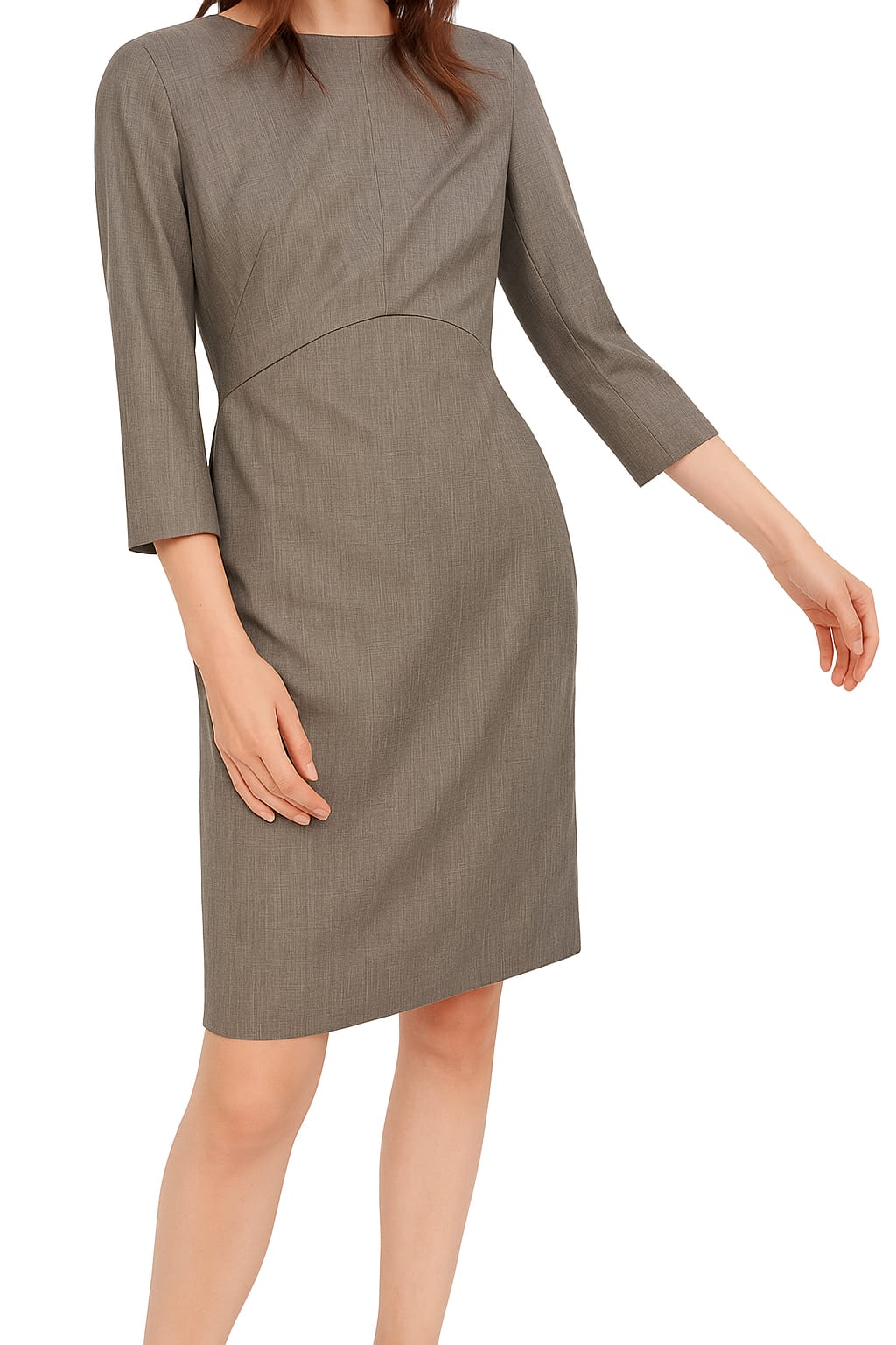 ZARA Brown Check Patterned Pencil Dress (M)