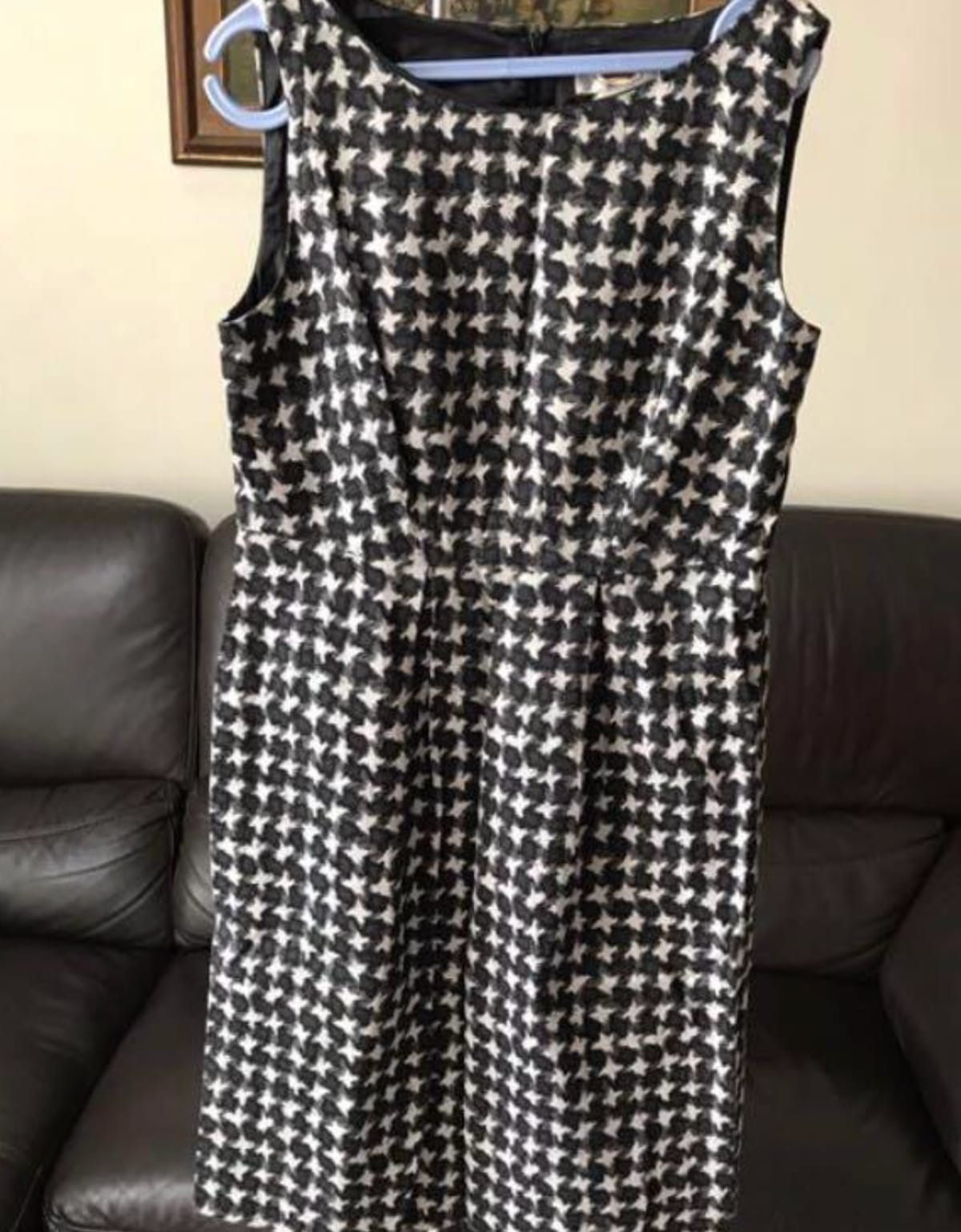 Chic Houndstooth Sleeveless Dress