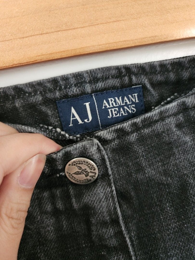 Armani Armani Y2K Grey Denim Skirt w/ Red Stitching - Cute AF! - Photo 7