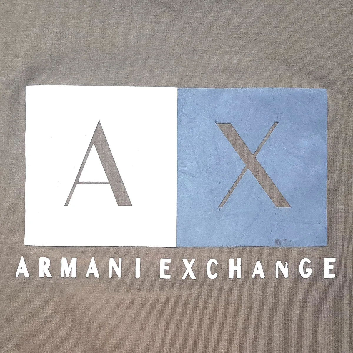 Armani Exchange Vintage ARMANI Exchange T-Shirt, Retro AX Graphic Tee, LARGE Armani Shirt, Cosmopolitan, Cool Brown Crew Neck Top, Artistic Model, Urban Style, Pop Culture, Hip Hop, Rock Star, Sophistication, Streetwise, Timeless Appeal, Everyday Fashion - Photo 2
