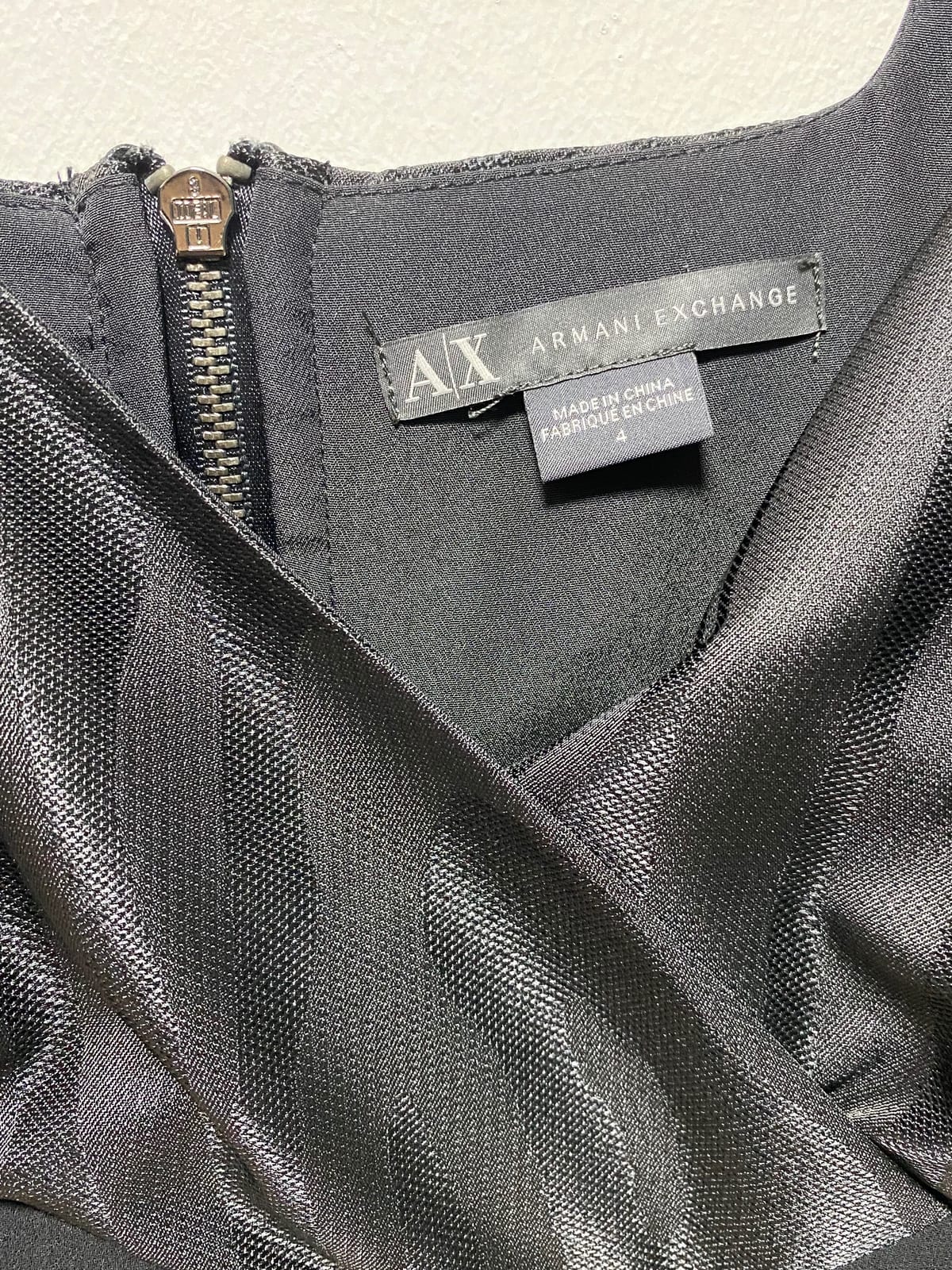 Armani Exchange  ARMANI EXCHANGE A|X Black Sleeveless Dress With Tulle Skirt (US 4) - Photo 3