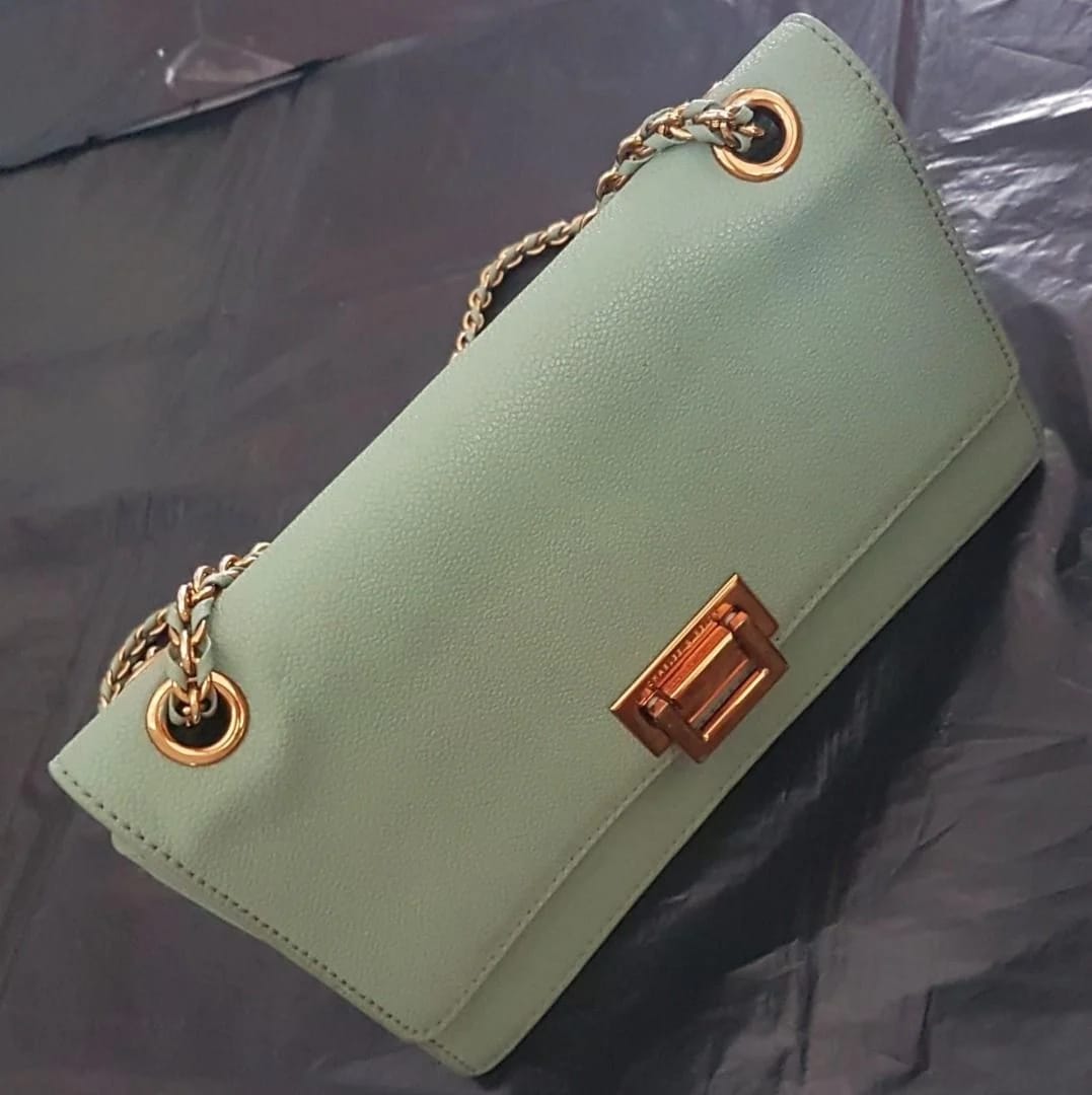 CHARLES & KEITH Handbag, Wallet on Chain Design, Cosmopolitan, Metal Flap Shoulder Bag, Cool Cross Body, Chic Mint Green Model, Sleek Chain Sling - Photo 6