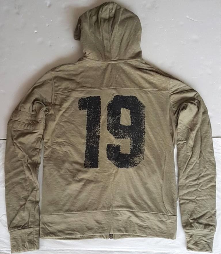 Retro All Saints Khaki Hoodie w/ Bold '19' Print - Photo 2